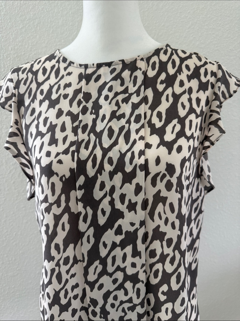 The Limited Black and Cream Leopard Print Flutter Sleeve Blouse